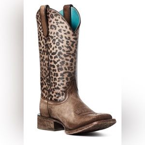 Womens Ariat leopard distressed boots